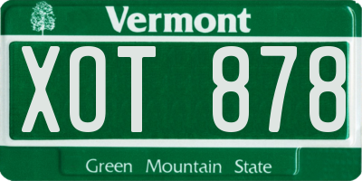 VT license plate XOT878
