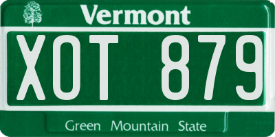VT license plate XOT879