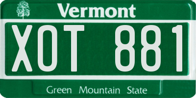 VT license plate XOT881
