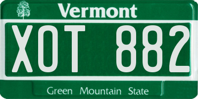 VT license plate XOT882