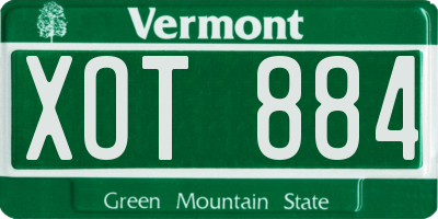 VT license plate XOT884