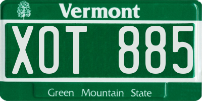 VT license plate XOT885