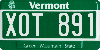 VT license plate XOT891