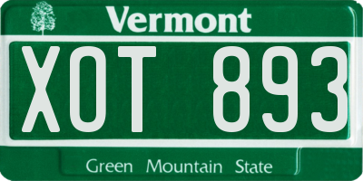 VT license plate XOT893