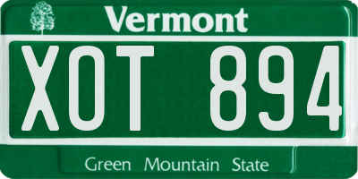 VT license plate XOT894