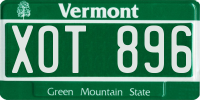 VT license plate XOT896
