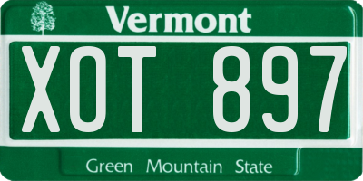 VT license plate XOT897