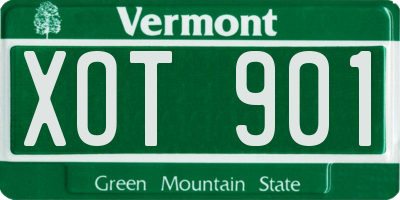 VT license plate XOT901