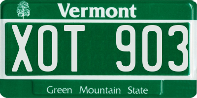 VT license plate XOT903