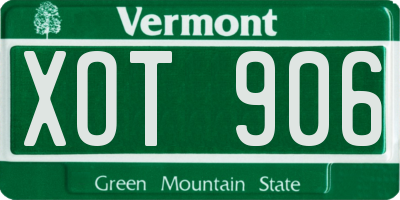 VT license plate XOT906