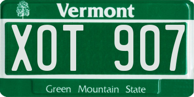 VT license plate XOT907