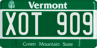 VT license plate XOT909