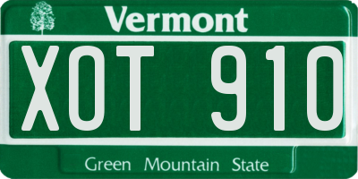 VT license plate XOT910