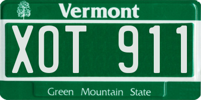 VT license plate XOT911