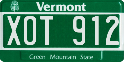 VT license plate XOT912