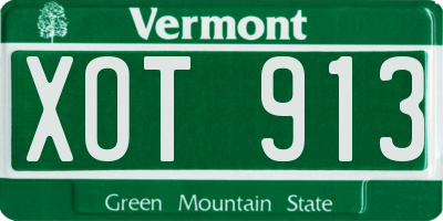 VT license plate XOT913