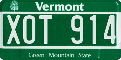 VT license plate XOT914
