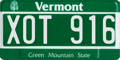 VT license plate XOT916