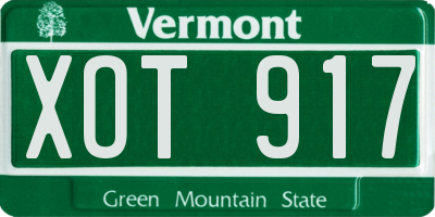 VT license plate XOT917