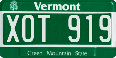 VT license plate XOT919