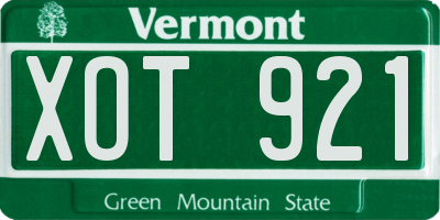 VT license plate XOT921