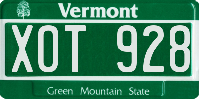 VT license plate XOT928