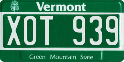 VT license plate XOT939