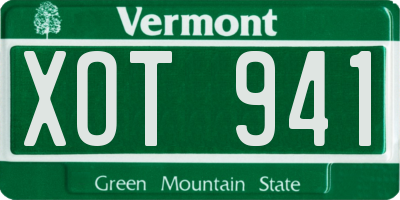 VT license plate XOT941