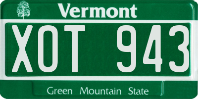 VT license plate XOT943