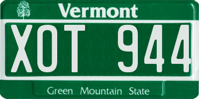 VT license plate XOT944