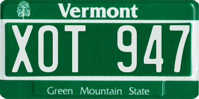 VT license plate XOT947