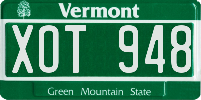 VT license plate XOT948