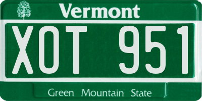 VT license plate XOT951