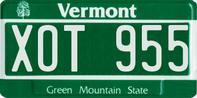 VT license plate XOT955