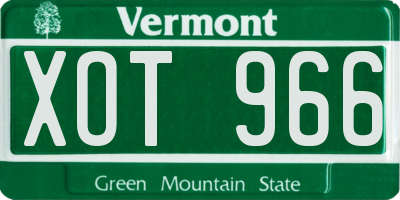VT license plate XOT966