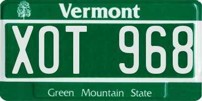 VT license plate XOT968