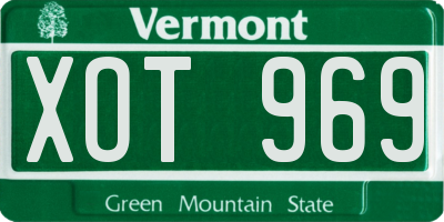 VT license plate XOT969