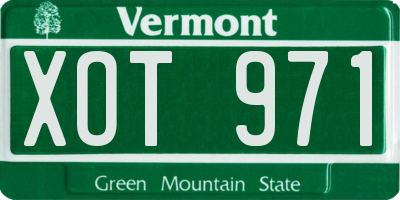 VT license plate XOT971