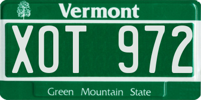 VT license plate XOT972