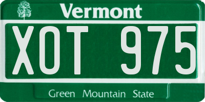 VT license plate XOT975
