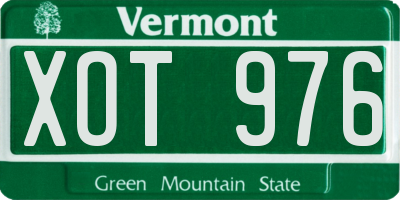 VT license plate XOT976