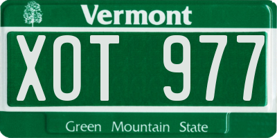VT license plate XOT977