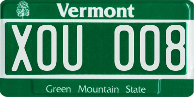 VT license plate XOU008
