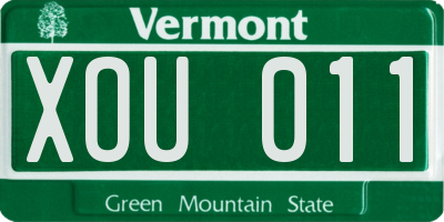 VT license plate XOU011