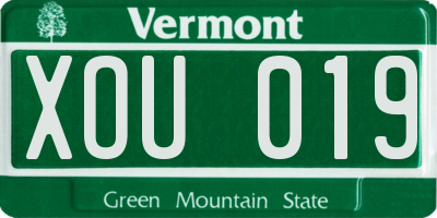 VT license plate XOU019