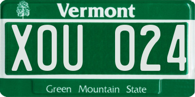 VT license plate XOU024
