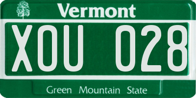 VT license plate XOU028