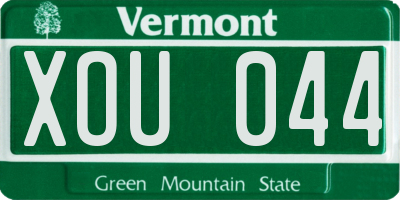 VT license plate XOU044