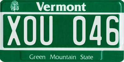 VT license plate XOU046