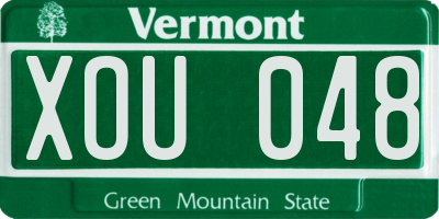 VT license plate XOU048